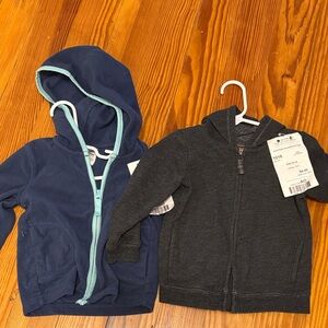 Kids Navy and Gray Zip-Up Hoodies